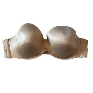Cacique‎ Lane Bryant Smooth Boost Strapless Multi-Way Underwire Beige Bra 44D